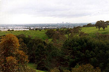 Distant view of Adelaide from the hills